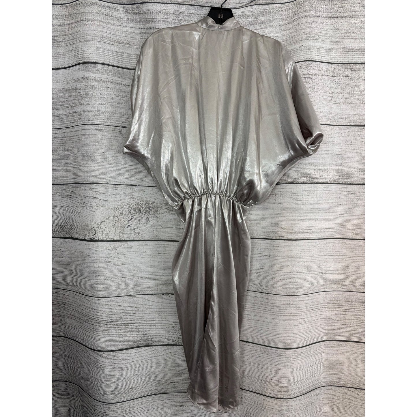 Zara Metallic Silver Kimono Midi Dress Size S