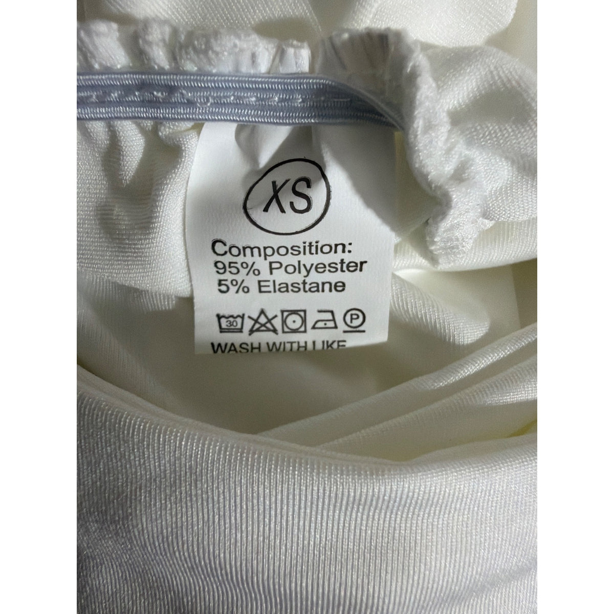 Ruched White Bodycon Dress With Spaghetti Straps & Open Back Size XS