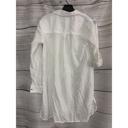 Blue Island Button-Down Convertible Sleeve Coverup Shirt Size XS