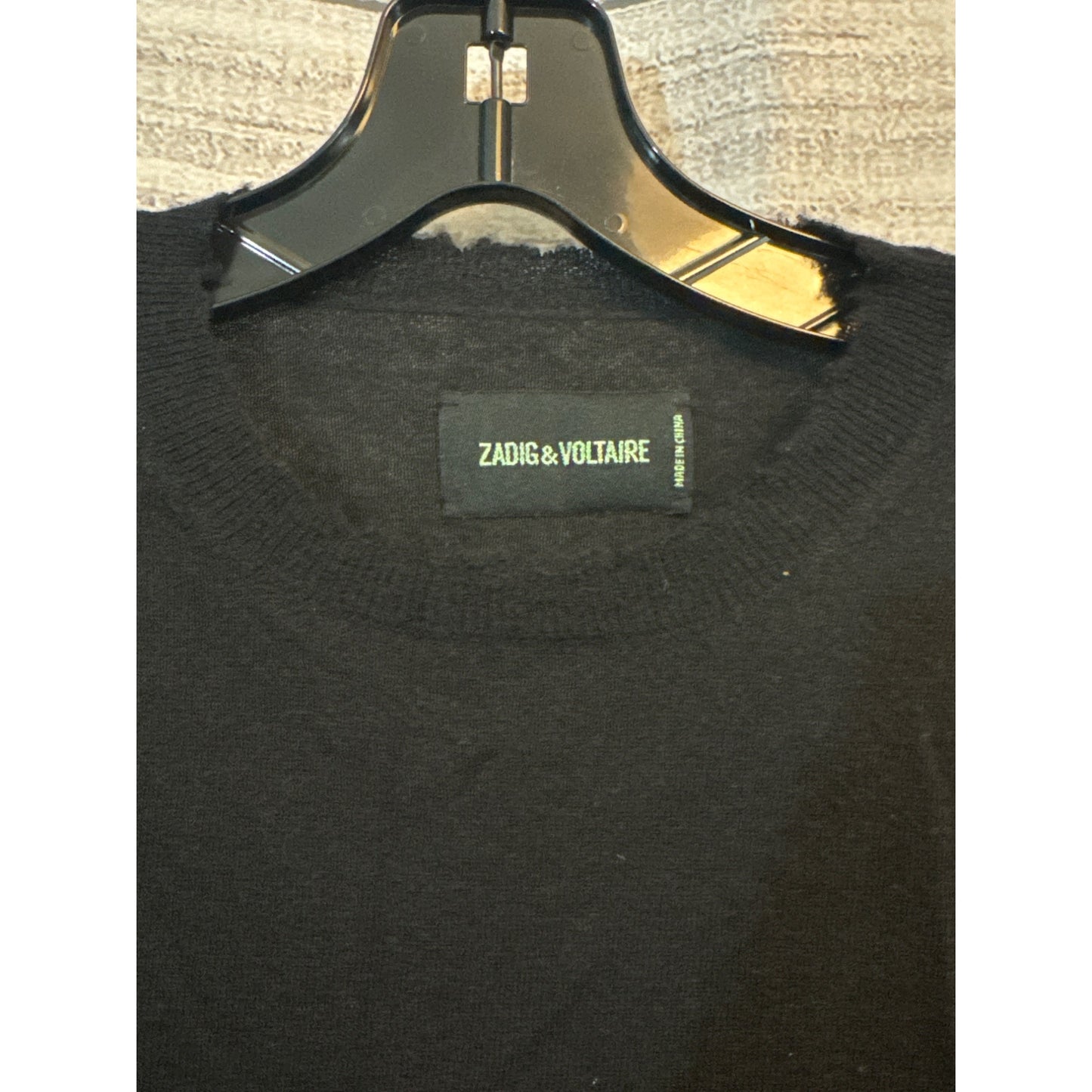Zadig & Voltaire Black Cashmere Distressed Sweater Size XS