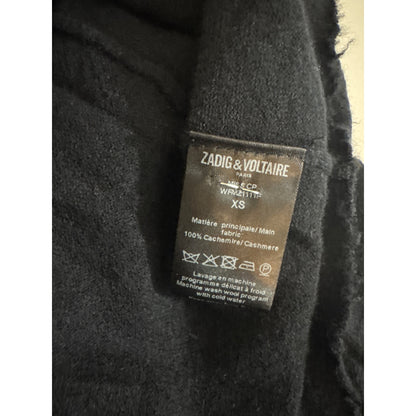 Zadig & Voltaire Black Cashmere Distressed Sweater Size XS