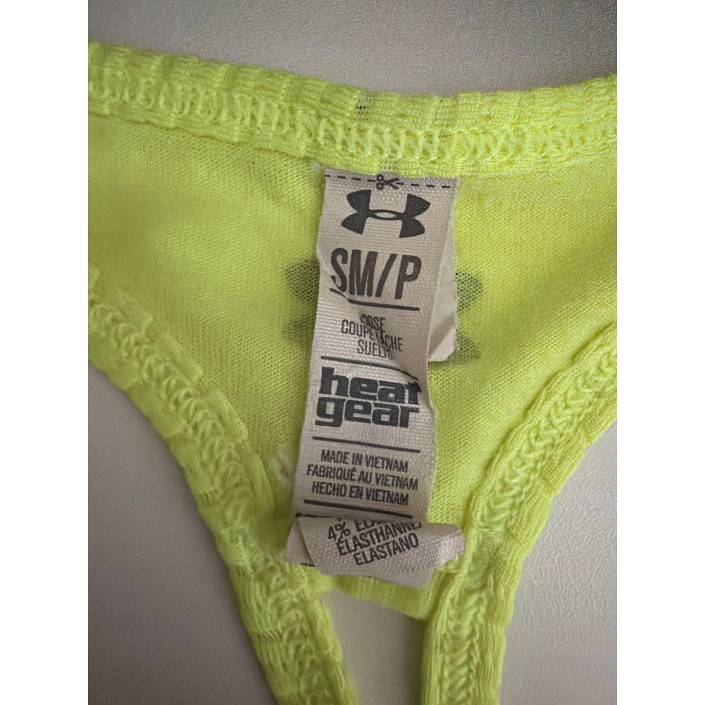 Under Armour Neon Yellow HeatGear Tank Top S