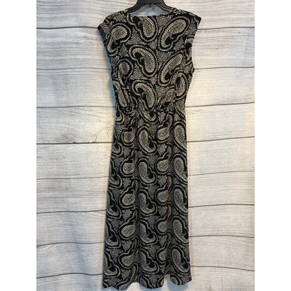 Bishop + Young Black Paisley Midi Dress Size L