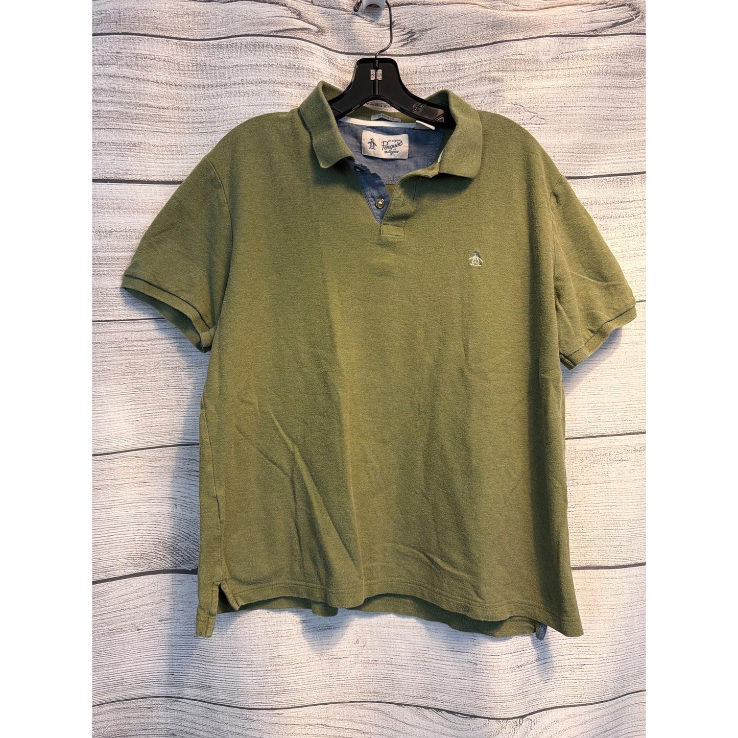 Original Penguin Mens Classic Fit Green Polo Shirt Size L
