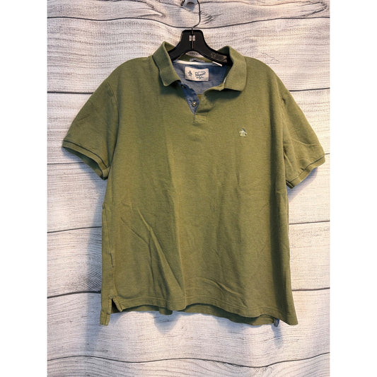 Original Penguin Mens Classic Fit Green Polo Shirt Size L