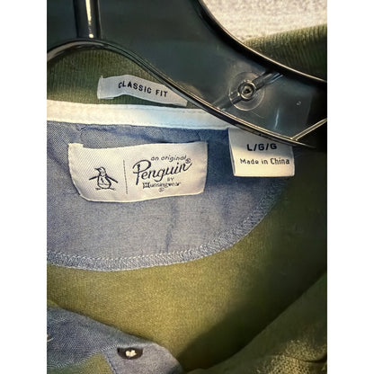 Original Penguin Mens Classic Fit Green Polo Shirt Size L