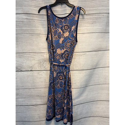 A.N.A Sleeveless Blue & Peach Paisley Dress 1X