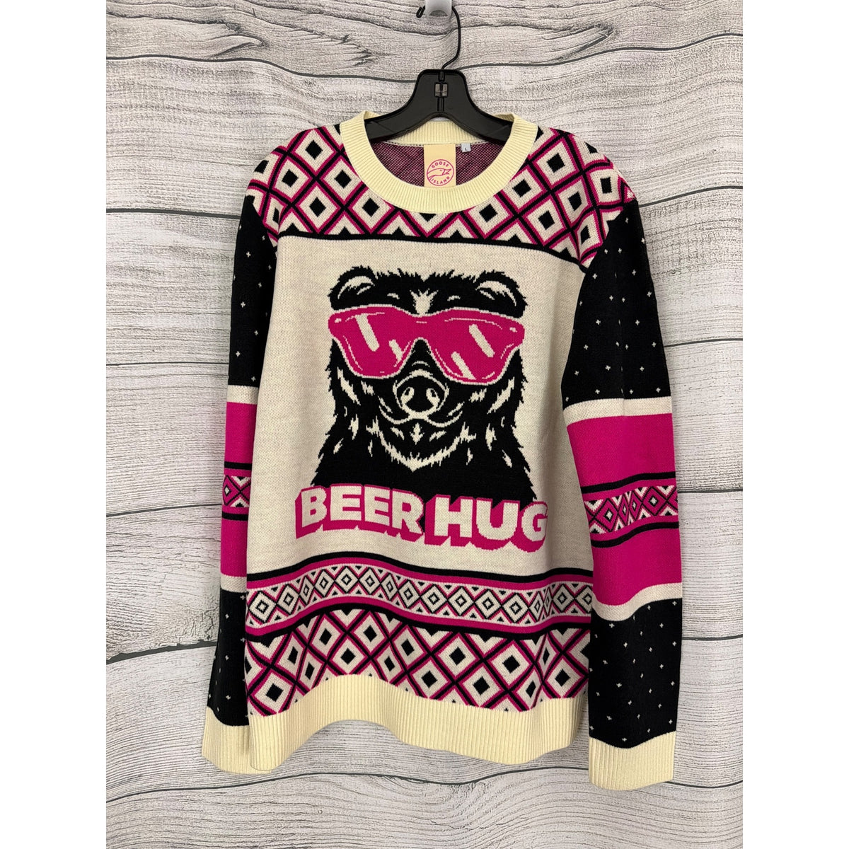 Unisex Goose Island Beer Hug Ugly Christmas Sweater Size L