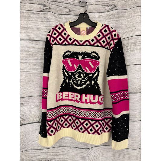 Unisex Goose Island Beer Hug Ugly Christmas Sweater Size L