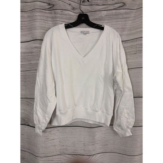 Chaser Pullover White V-Neck Sweatshirt Size XS