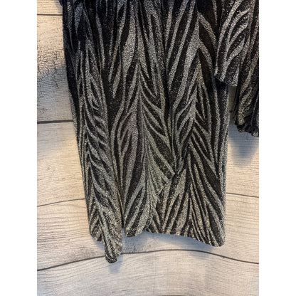 Mohito Shimmery Metallic Zebra Print Wrap Dress Size XS