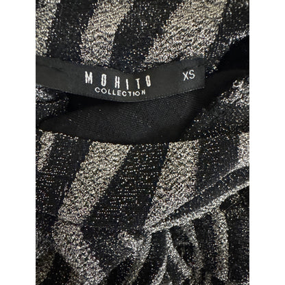 Mohito Shimmery Metallic Zebra Print Wrap Dress Size XS