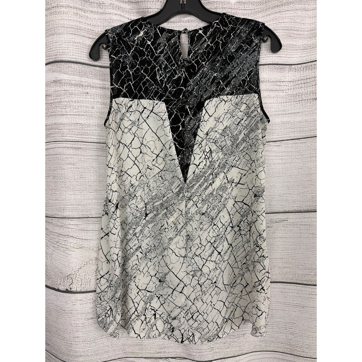 BCBGMaxAzria High Low Sleeveless Marble Print Blouse Size XXS