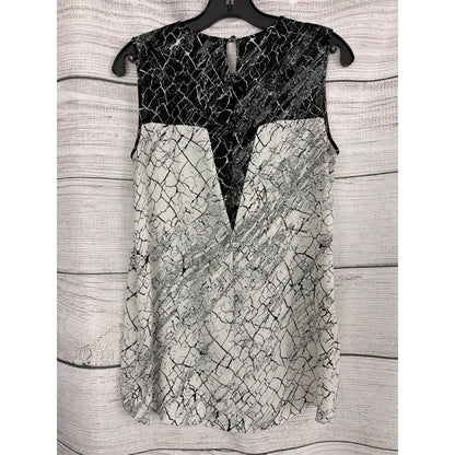 BCBGMaxAzria High Low Sleeveless Marble Print Blouse Size XXS