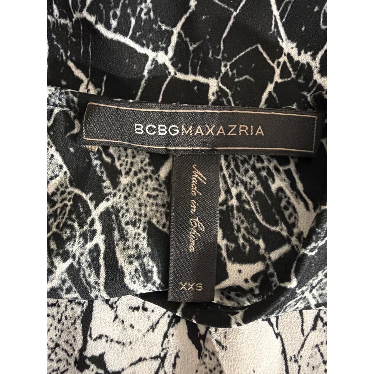 BCBGMaxAzria High Low Sleeveless Marble Print Blouse Size XXS