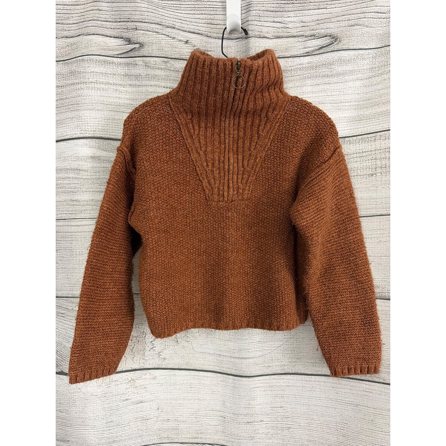 Universal Thread Rust Brown Knit Half-Zip Pullover Sweater Size S