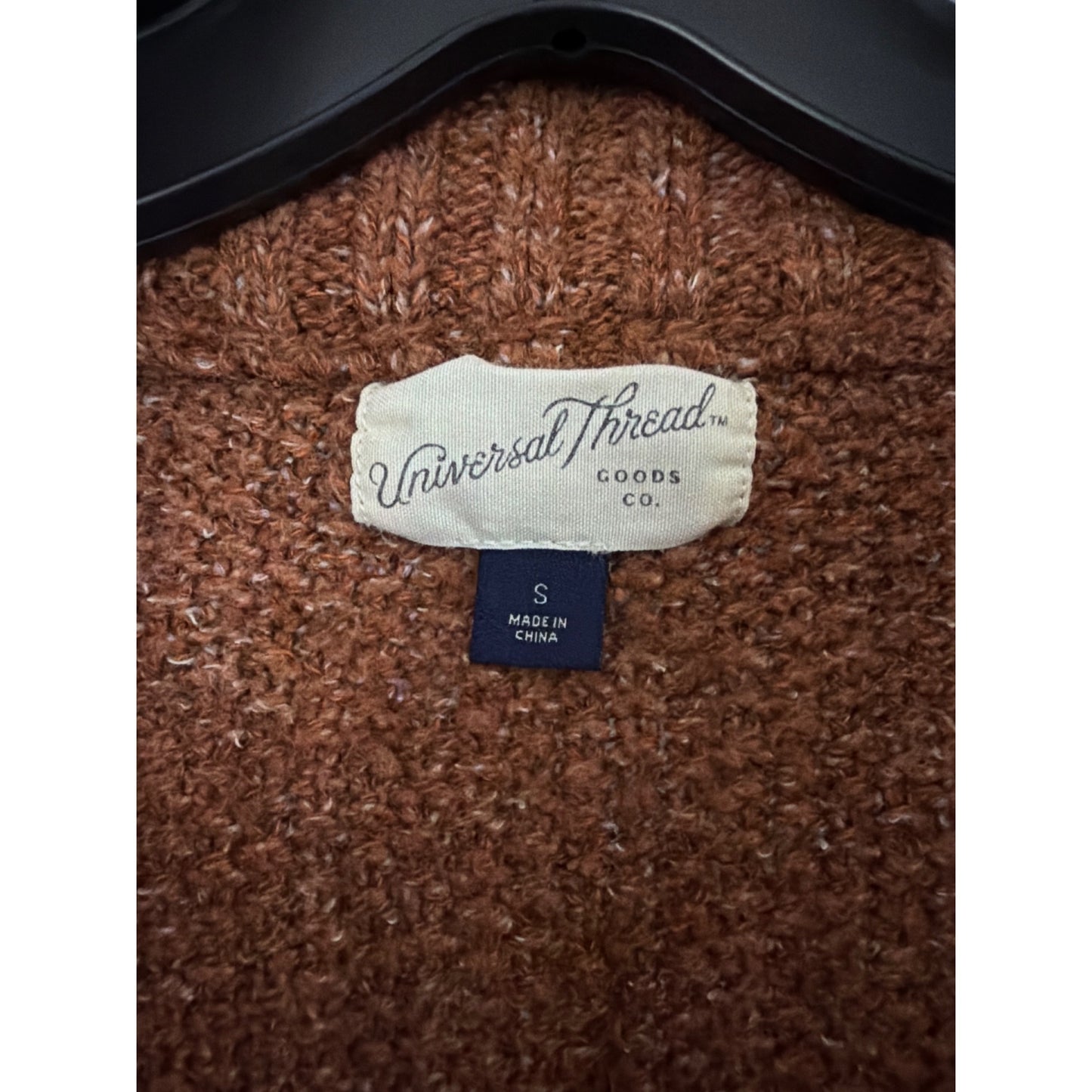 Universal Thread Rust Brown Knit Half-Zip Pullover Sweater Size S