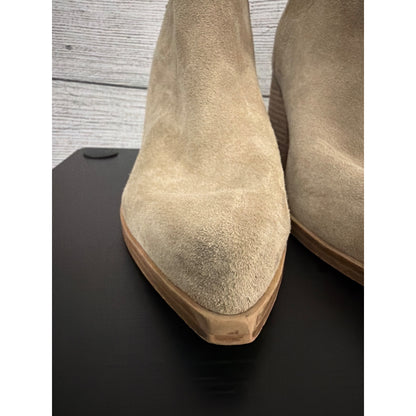 Marc Fisher Oshay Natural Suede Pointed Toe Heel Bootie Boot Size 7.5