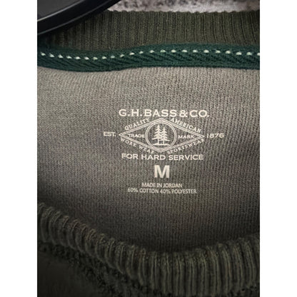 Mens G.H. Bass & Co. Green Crewneck Sweatshirt Size M