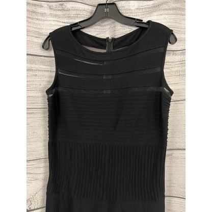 Tadashi Shoji Pintuck Jersey and Illusion Mesh Fit and Flare Dress Size L