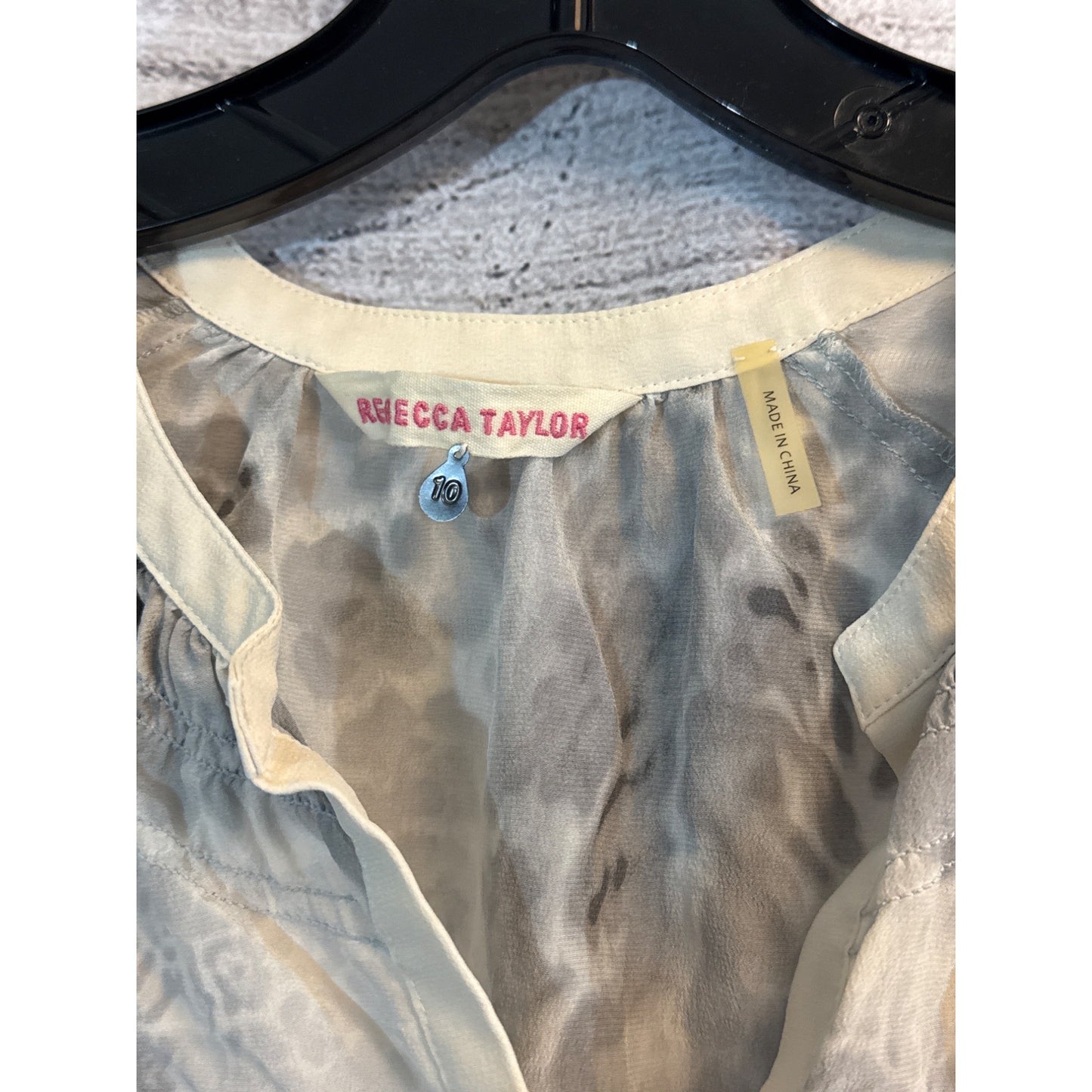 Rebecca Taylor Animal Print Sleeveless Blouse Size 10