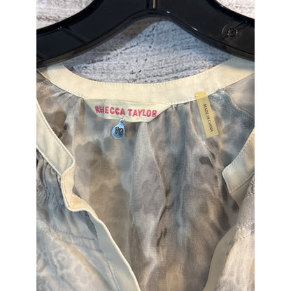 Rebecca Taylor Animal Print Sleeveless Blouse Size 10