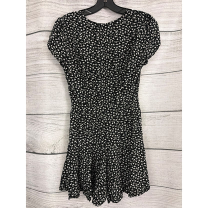 Garage Black & White Floral Print Short-Sleeve Romper Size S