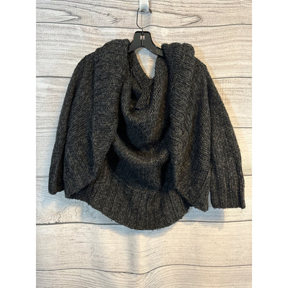 Hinge Womens Gray Knit Cowl Neck Cardigan Sweater Size M/L