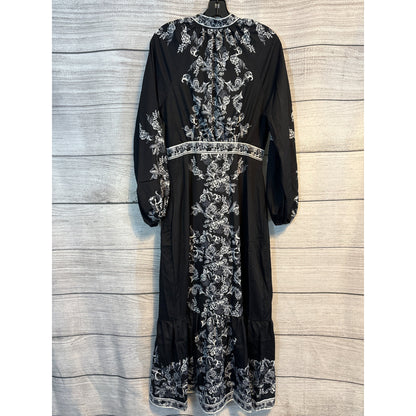 NWOT Like The Moon Floral Print Maxi Dress With Button-Front Size M