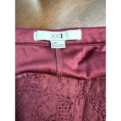 Forever 21 Maroon Lace Shorts Size S