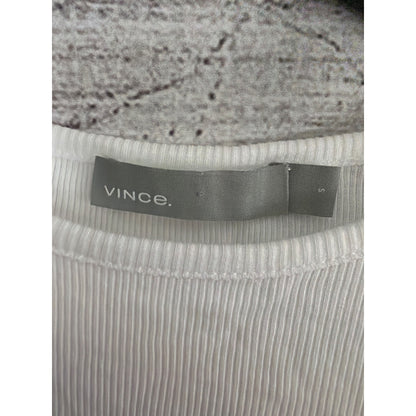 Vince High Neck Tank Sea Ribbed Tank Top Size S