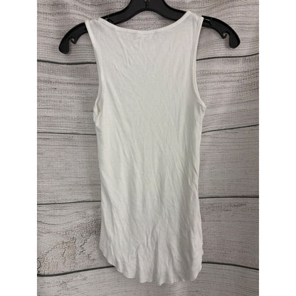 Vince High Neck Tank Sea Ribbed Tank Top Size S