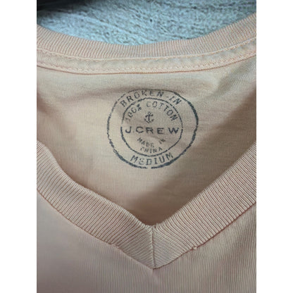 Mens J.Crew Broken-In Cotton V-Neck T-Shirts Peach & Lavender Size M