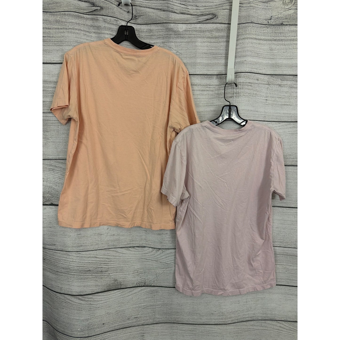 Mens J.Crew Broken-In Cotton V-Neck T-Shirts Peach & Lavender Size M