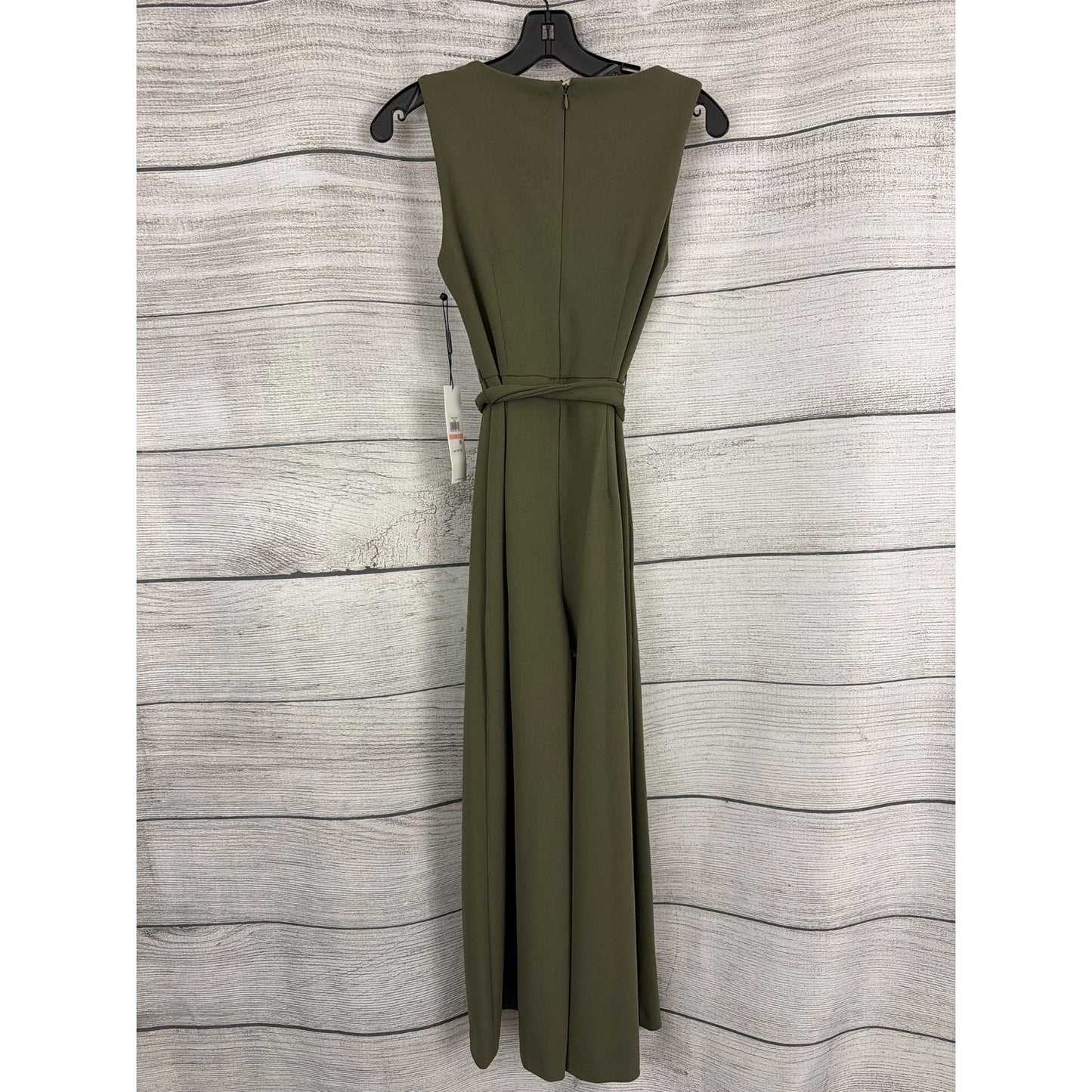 NWT Calvin Klein Olive Green Sleeveless Jumpsuit With Waist Tie Size 2
