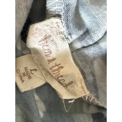 Hem & Hem Gray Camo Hooded Long Sleeve Top Size L