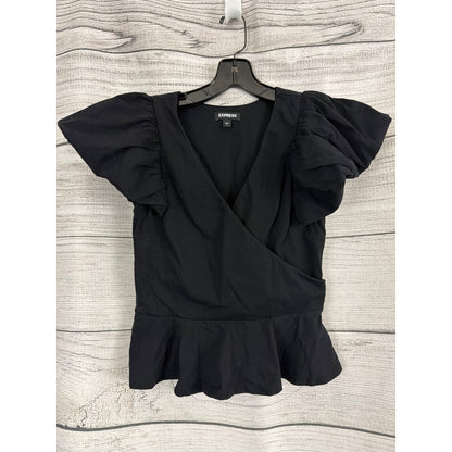 Express V-Neck Flutter Sleeve Wrap Peplum Top Size S