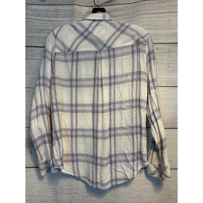 Rails Hunter Slate Rose White Button Up Plain Shirt Size S