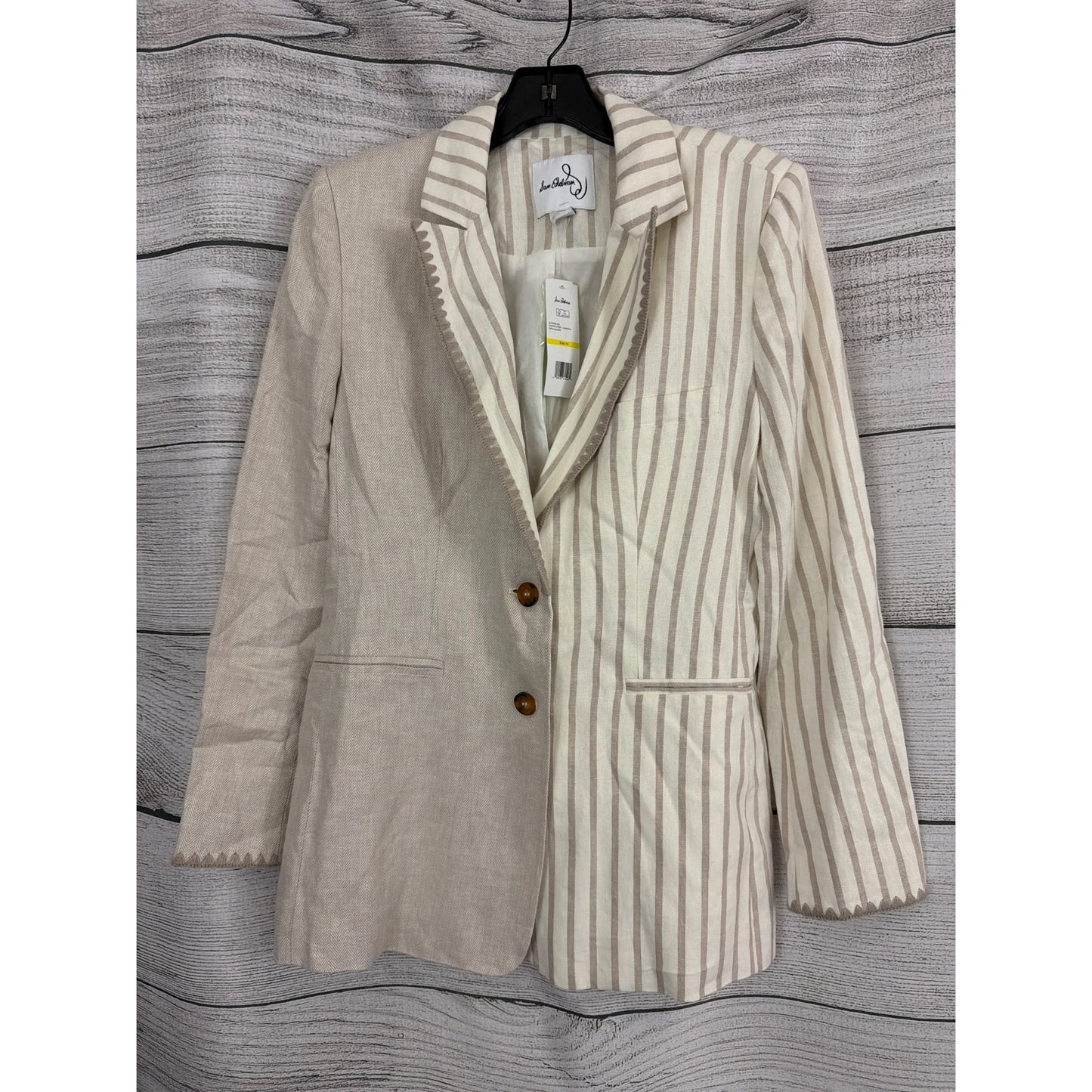 NWT Sam Edelman Daphne Stripe Gardenia Enola Blazer Size M