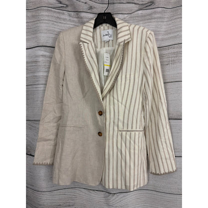 NWT Sam Edelman Daphne Stripe Gardenia Enola Blazer Size M