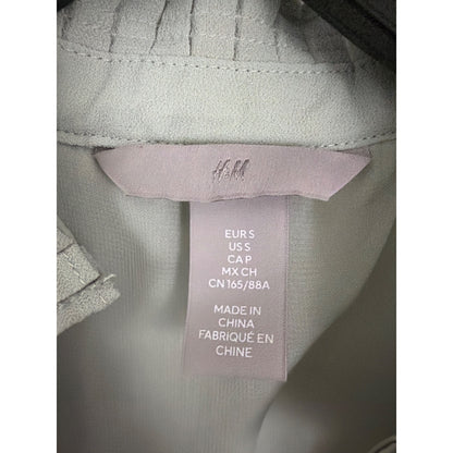 H&M Pleated Sleeveless Blouse With Tie Neck Size S