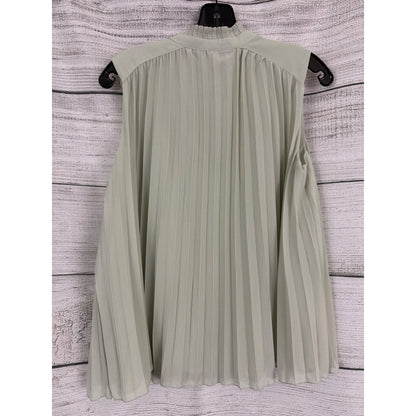 H&M Pleated Sleeveless Blouse With Tie Neck Size S