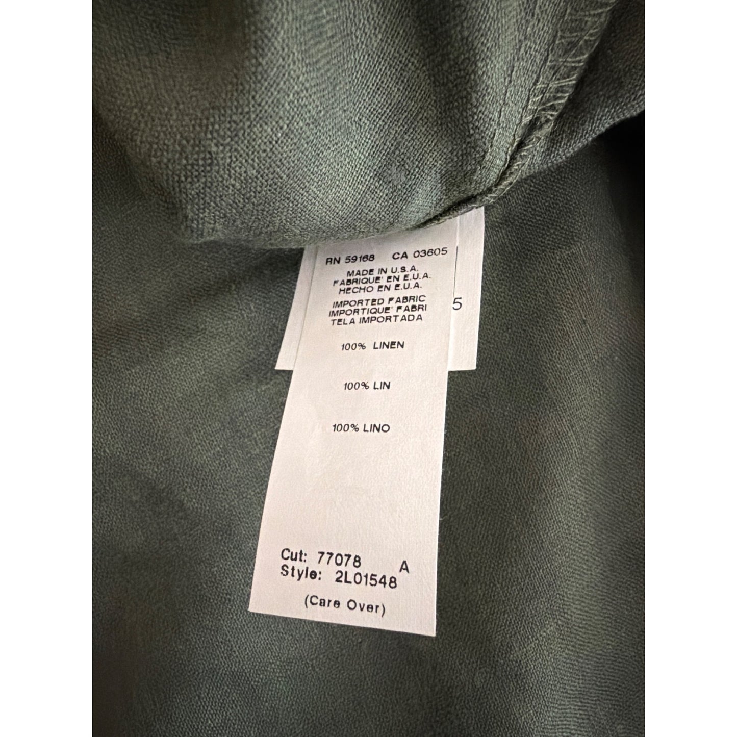 Karen Kane Lightweight Olive Green Linen Pants Size S