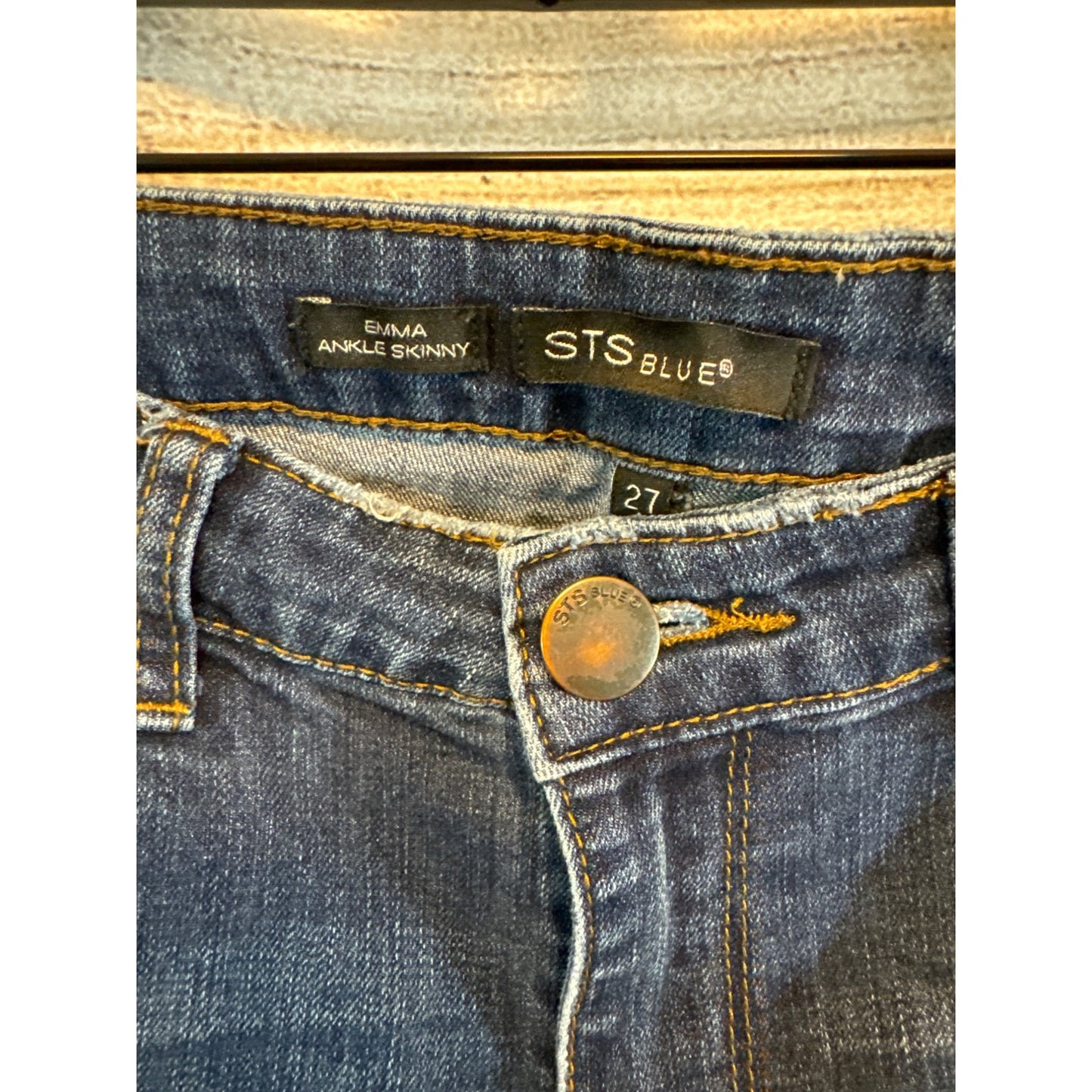 STS Blue Emma Ankle Skinny Jeans Fringe Hem Size 27