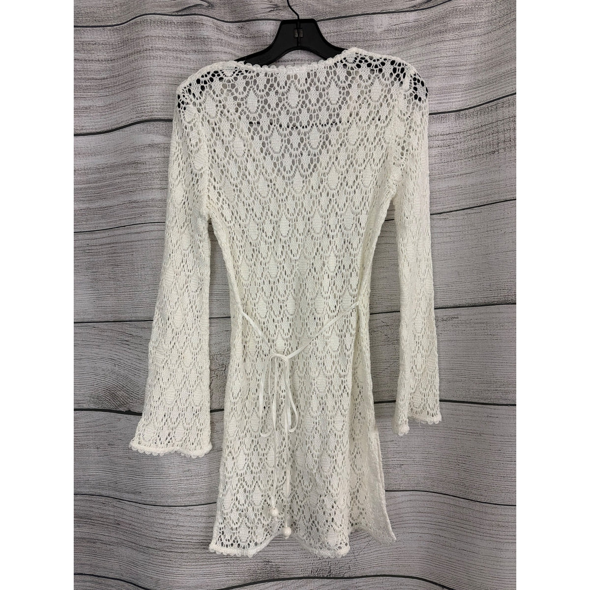Milly Cabana Crochet Lace V-Neck Coverup With Tie Size 8