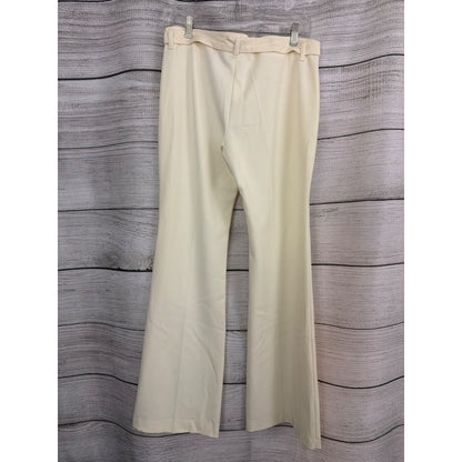 Vertigo Paris Cream Wide-Leg Pants W/ Logo Belt Size 10