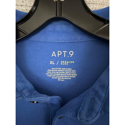 Mens Apt. 9 Premier Flex Blue Polo Shirt Size XL