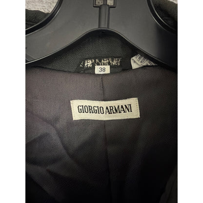 Mens Giorgio Armani Black Belted Trench Coat Size 38