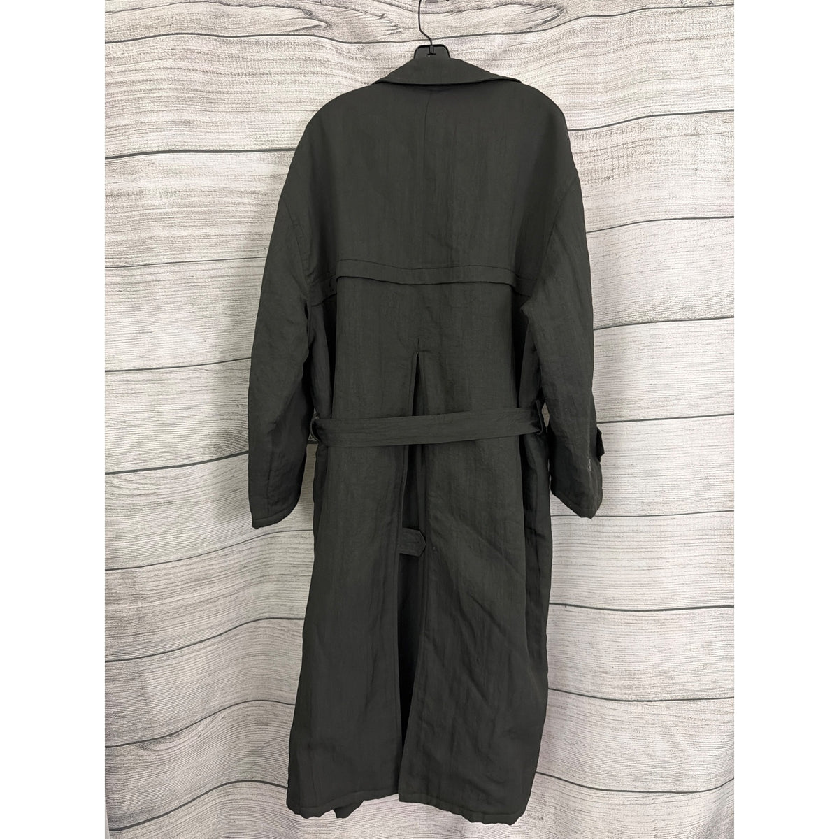 Mens Giorgio Armani Black Belted Trench Coat Size 38