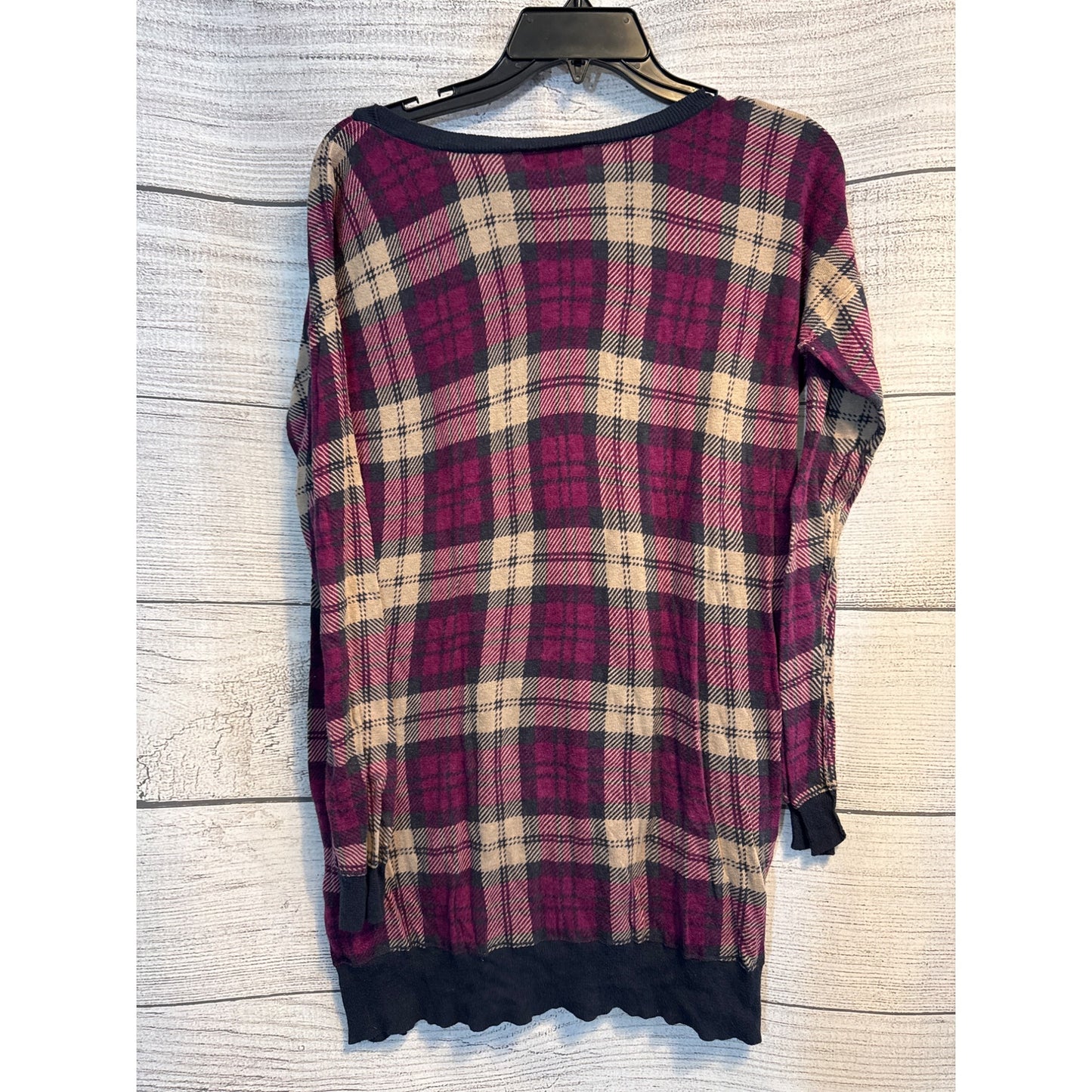 Trouvé Plaid Long-Sleeve Sweater Top Size M